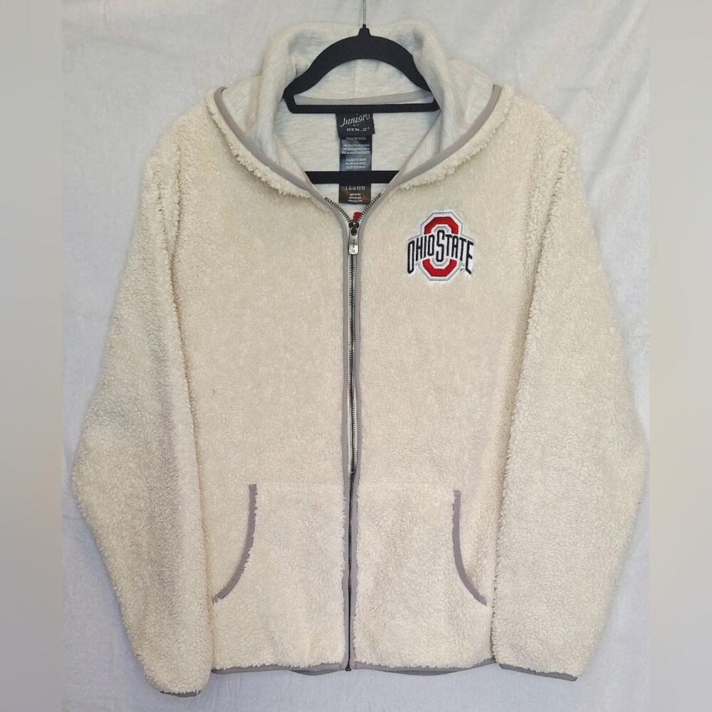 RARE NWOT Ohio State Buckeyes Sherpa Jacket Womens Juniors Full Zip Fleece - L
